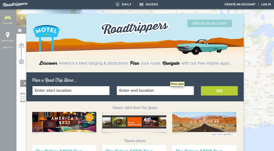Planea tu viaje en coche con Roadtrippers