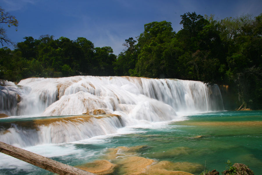 Las cascadas Agua Azul en Chiapas
